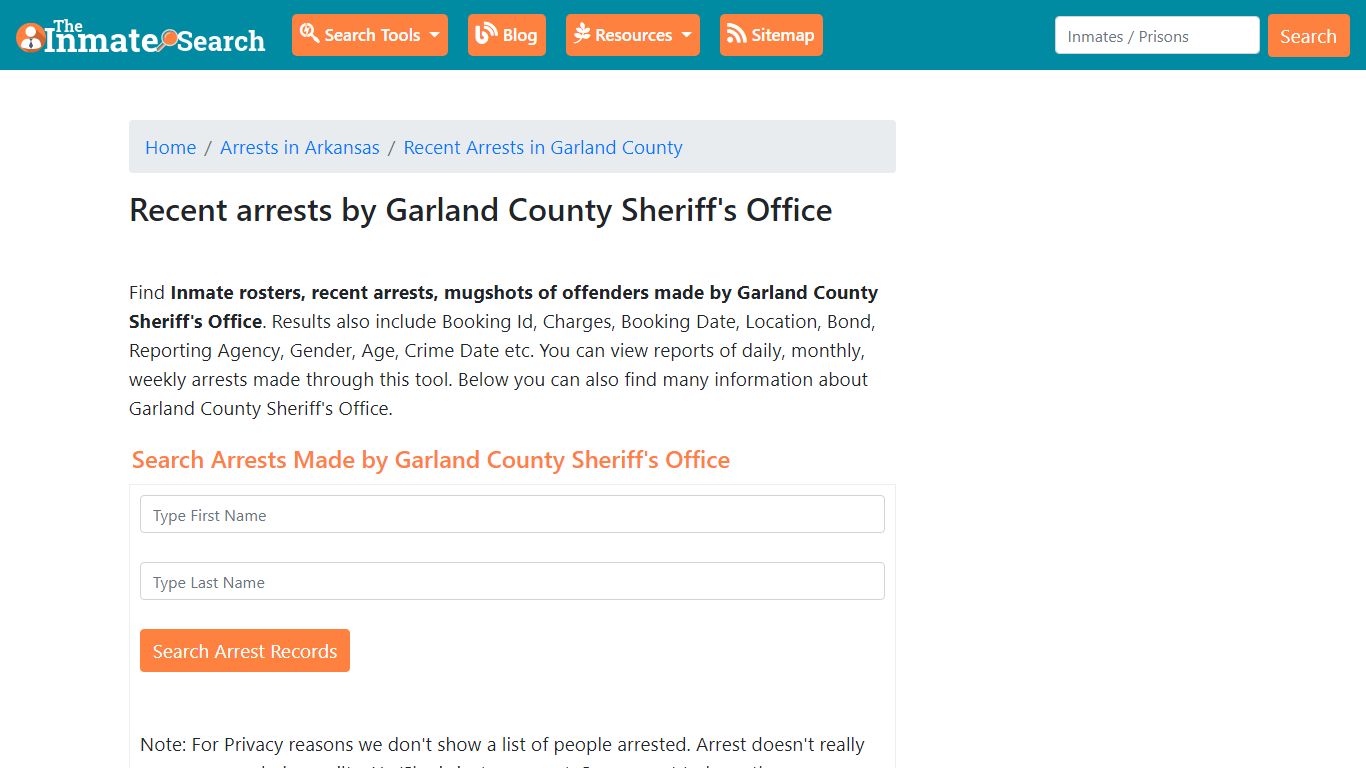 Recent arrests by Garland County Sheriff's Office | Mugshots, Rosters ...