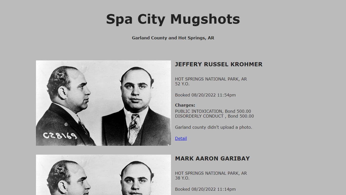 SpaCityMugs.com | Mugshots in Hot Springs, AR and Garland County